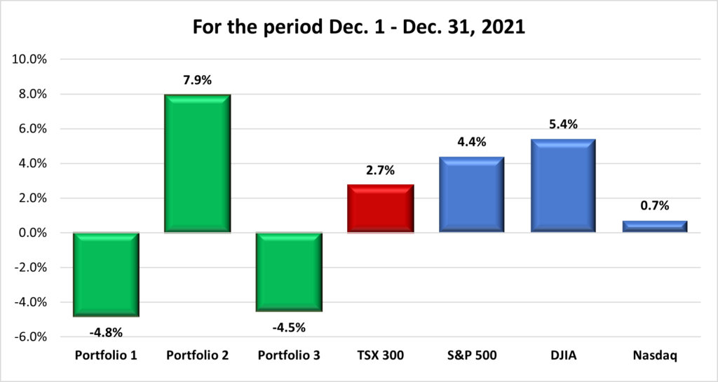 Monthly Portfolio & Index performance