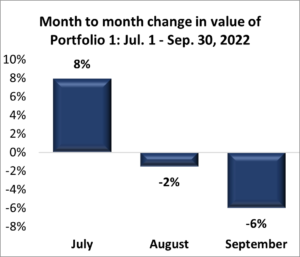 Portfolio 1: Third Quarter Monthly Performance
