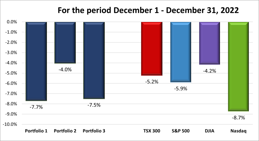 Monthly Portfolio & Index performance
