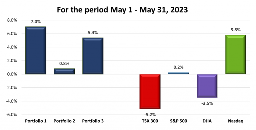 Monthly Portfolio & Index performance