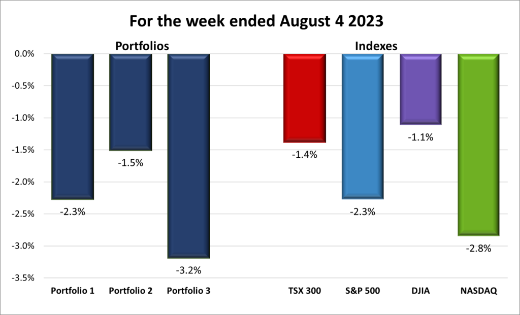 Weekly Portfolio & Index performance