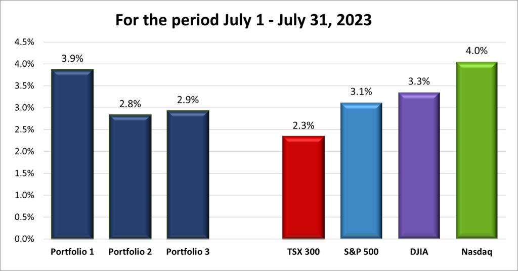 Monthly Portfolio & Index performance