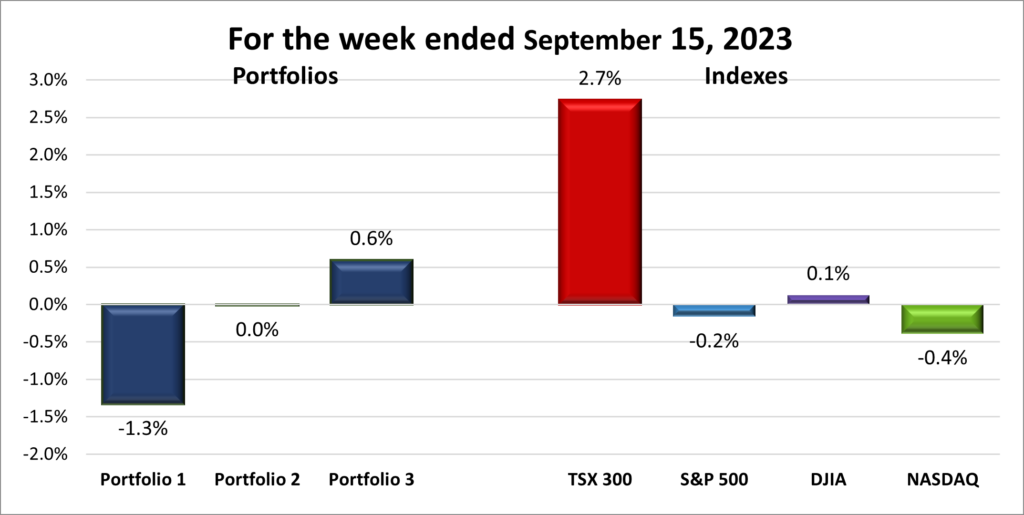 Weekly Portfolio & Index performance