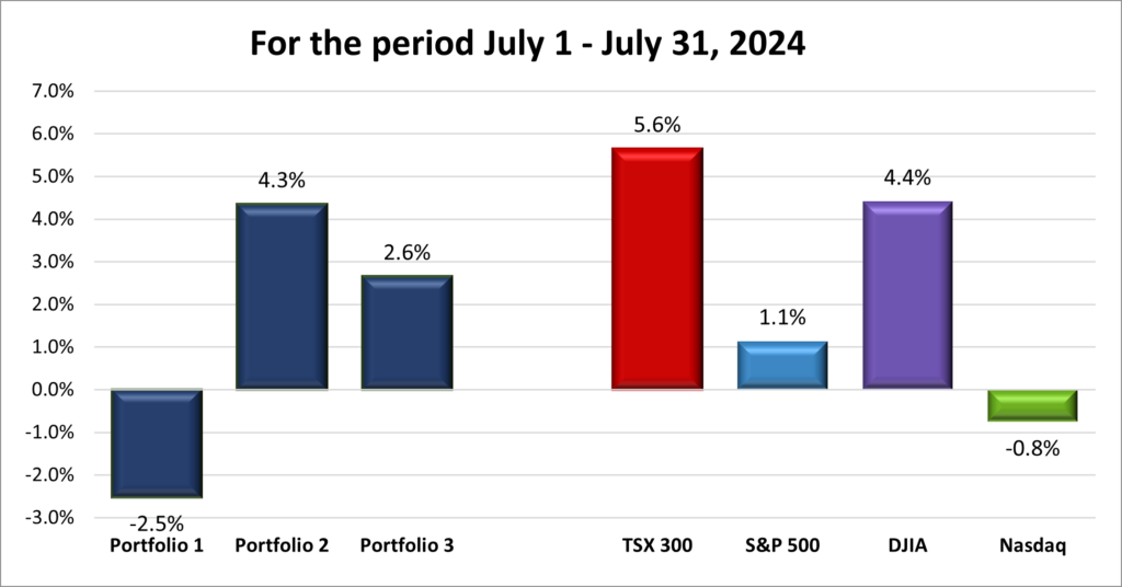 Monthly Portfolio & Index performance