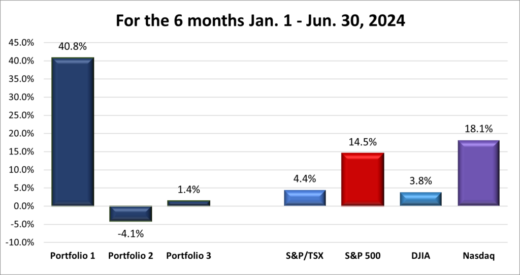 First Half 2024 Portfolio & Index performance