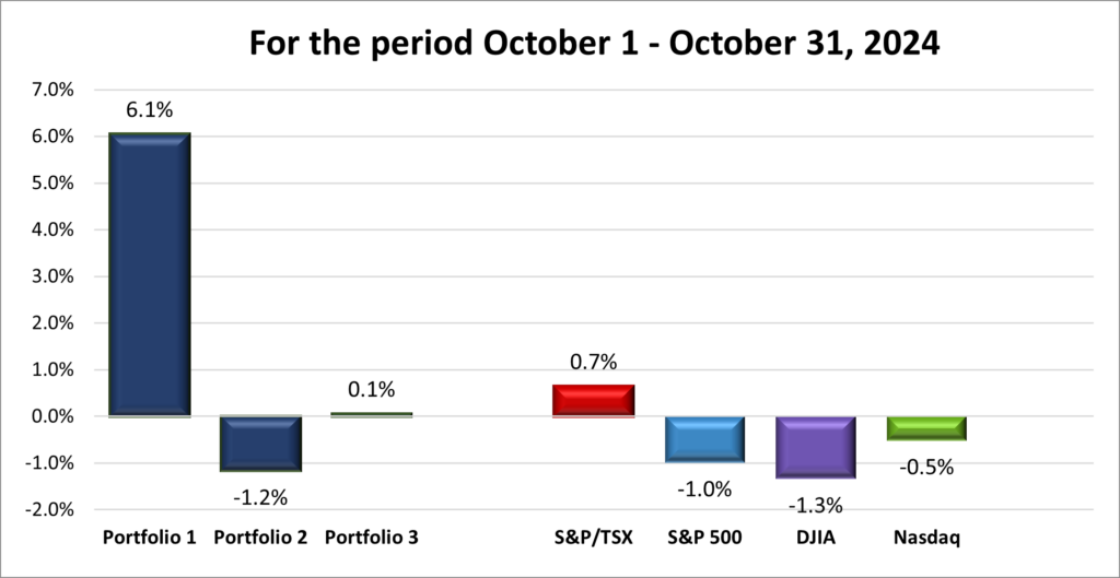 Monthly Portfolio & Index performance