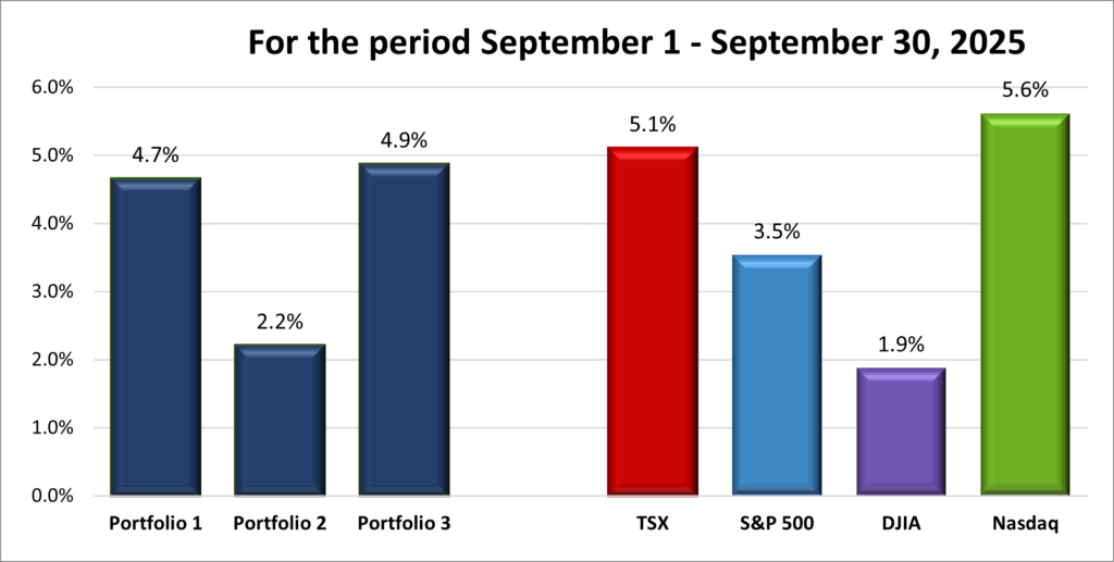 Monthly Portfolio & Index performance