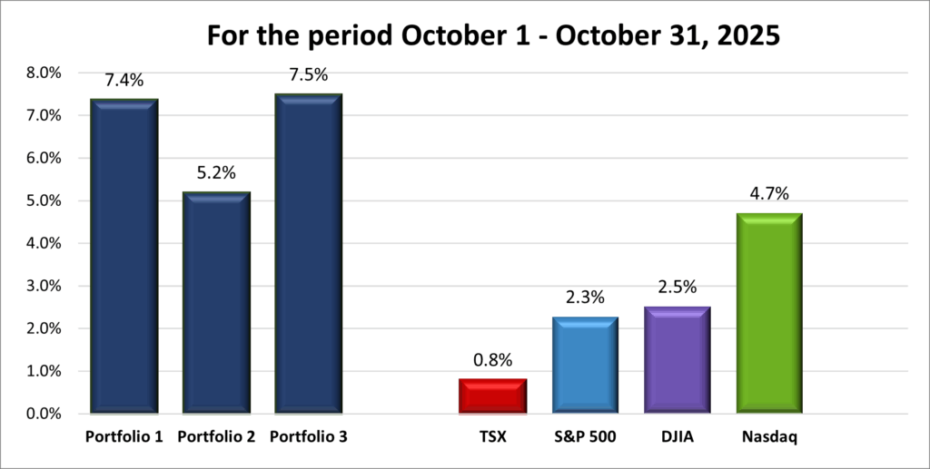 Monthly Portfolio & Index performance