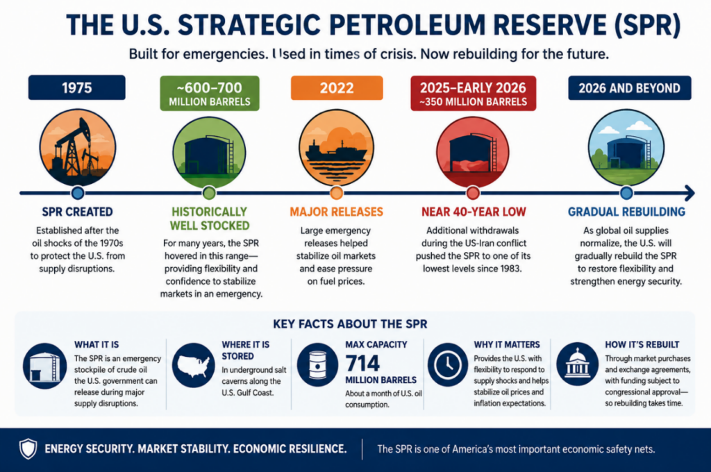 Graphic explaining the US Strategic Petroleum Reserve.