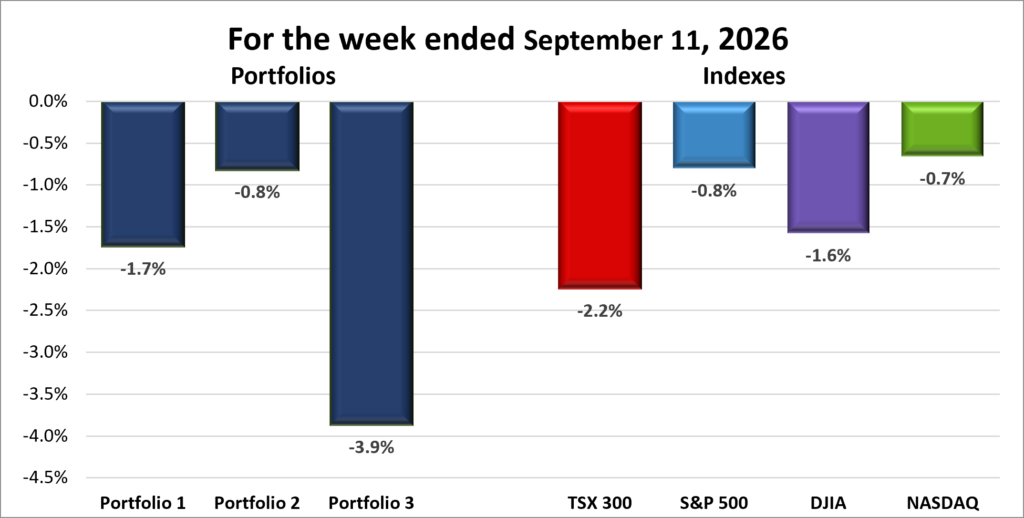 Weekly Portfolio & Index performance